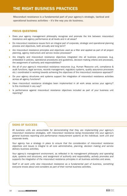 Misconduct Resistance Framework - Corruption and Crime ...