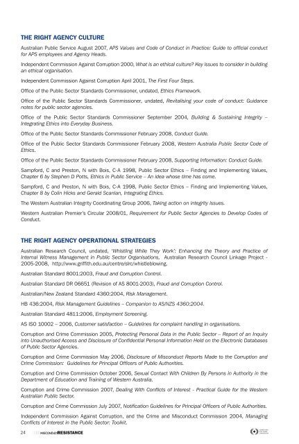 Misconduct Resistance Framework - Corruption and Crime ...