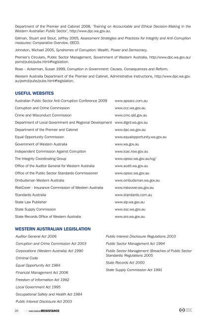 Misconduct Resistance Framework - Corruption and Crime ...