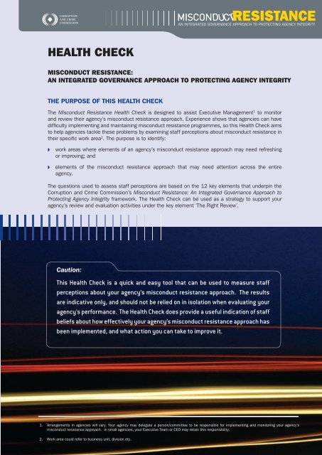 Misconduct Resistance Framework - Corruption and Crime ...