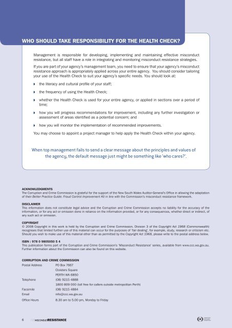 Misconduct Resistance Framework - Corruption and Crime ...