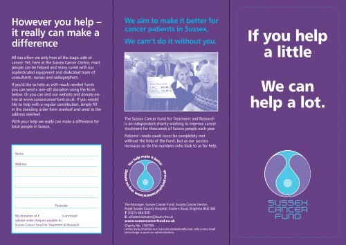 Appeal-SO-leaflet 1..2 - Sussex Cancer Fund