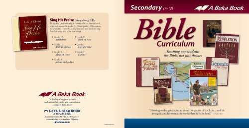 ABB Bible Curriculum Brochure 2010 - A Beka Book