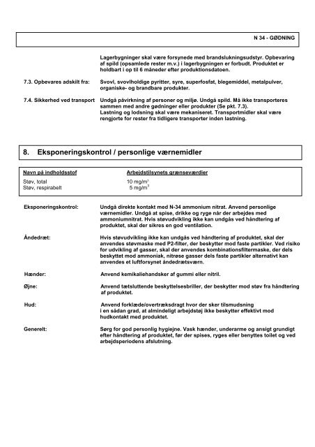 SIKKERHEDSDATABLAD N 34 dansk 07 2009 - Index of - DLA Agro