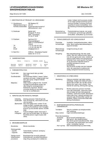 ND Mastana SC MSDS 6-05-2008