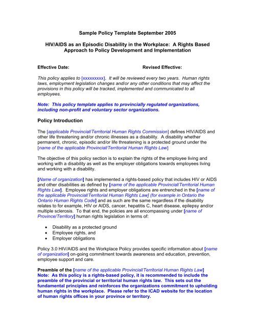 Short Policy Package Example How to use the Sample Policy Template Package