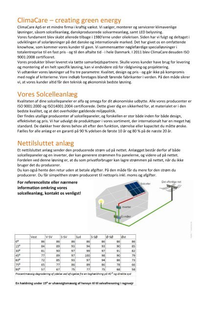 7,2 kW solcelleanlÃ¦g fra Avancis / Fronius - ClimaCare