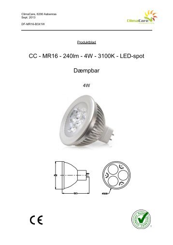 Se datablad over produktet - ClimaCare