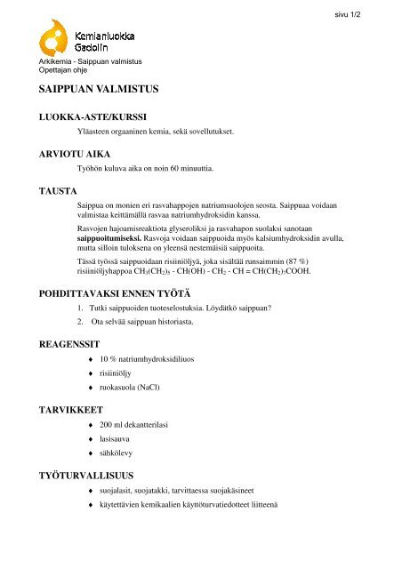 saippuan-valmistus