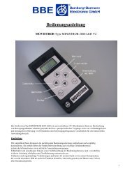 Bedienungsanleitung - BBE Bamberg + Bormann Electronic Gmbh