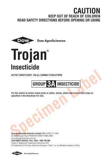 Trojan Insecticide label - Pest Genie