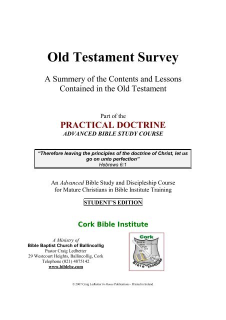 Old Testament Survey - Student.pdf - Bible Baptist Church of Blarney