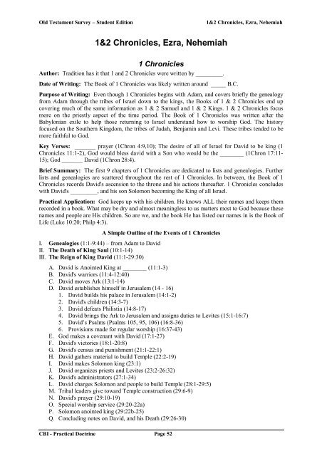 Old Testament Survey - Student.pdf - Bible Baptist Church of Blarney