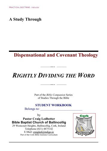 Dispensational and Covenant Theology - Bible Baptist Church of ...