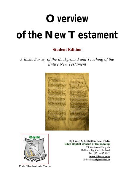 Overview Of The New Testament Student Pdf Bible Baptist Church
