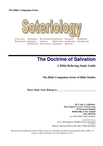THE DOCTRINE OF SALVATION - Student.pdf - Bible Baptist ...
