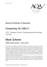 AQA GCE Mark Scheme June 2005