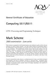 AQA GCE Mark Scheme June 2005