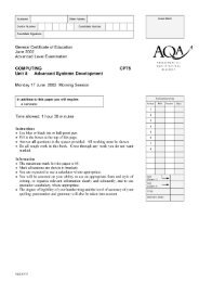 COMPUTING CPT5 Unit 5 Advanced Systems Development