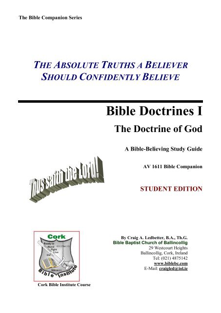 The Doctrine of God - Bible Baptist Church
