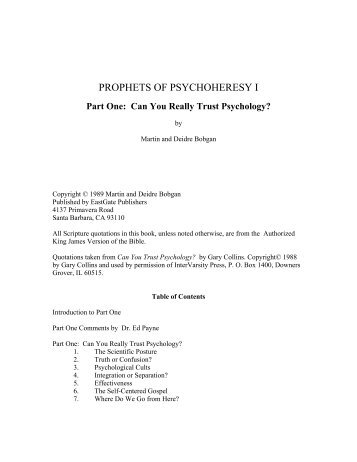 PROPHETS OF PSYCHOHERESY I - Introduction to Psychoheresy ...