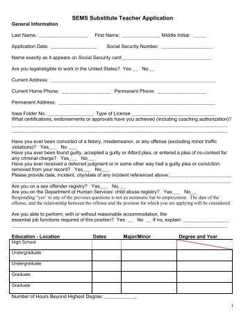 substitute teacher form
