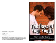 The Days of Your Youth: Plain Talk for Teens - ElectronicGospel