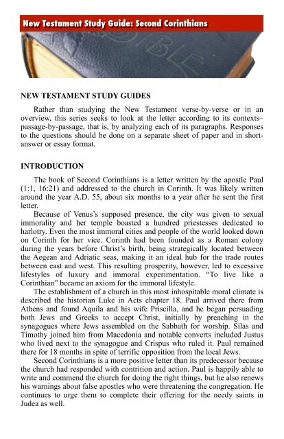 New Testament Study Guides - ElectronicGospel