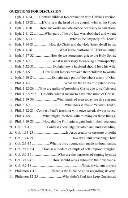 New Testament Study Guides - ElectronicGospel