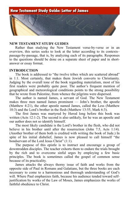 New Testament Study Guides - ElectronicGospel