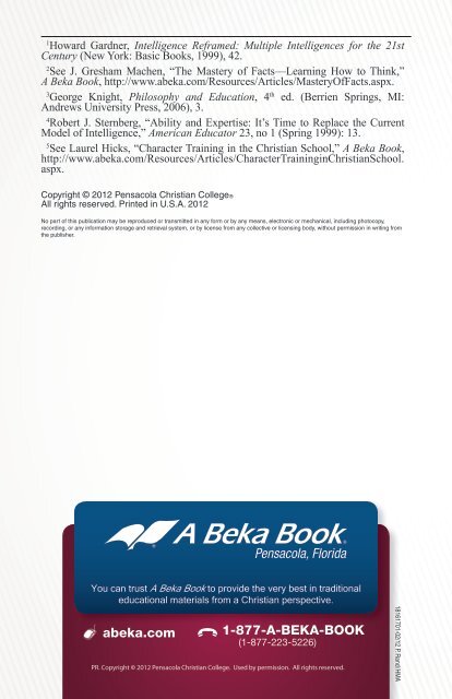 ABB Some Thoughts on Thinking (PDF) - A Beka Book