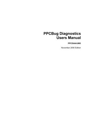 PPCBug Diagnostics Users Manual - SLAC