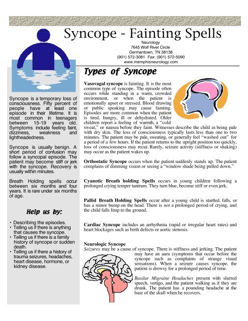 Syncope Fainting Spells Memphis Neurology