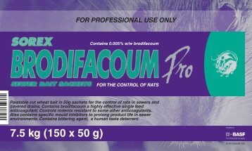 Brodifacoum Pro Sewer Sachet 7.5kg Label - Pest Control ...