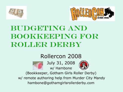 budgeting and bookkeeping for roller derby - Spankaroo!