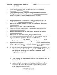 Non Free Fall Worksheet