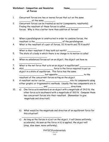 Worksheets Vector Basics Worksheet Answers vector addition and resolution worksheet with answers 8e math basics answers