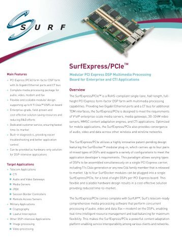 SURF SurfExpress/PCIeTM