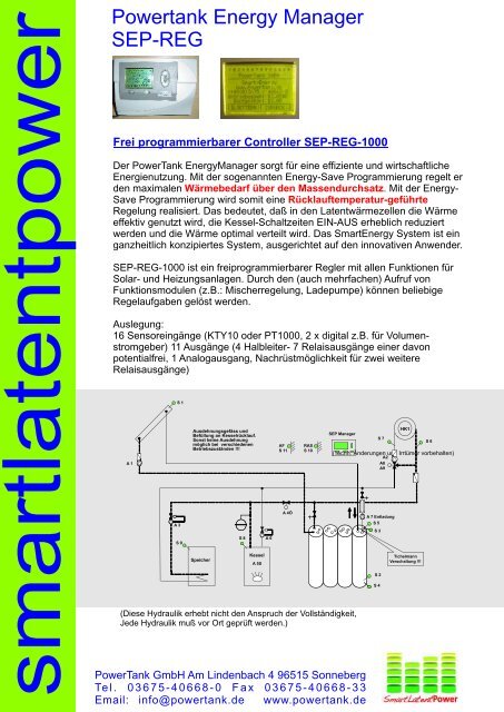 Powertank Energy Manager SEP-REG -  PowerTank GmbH