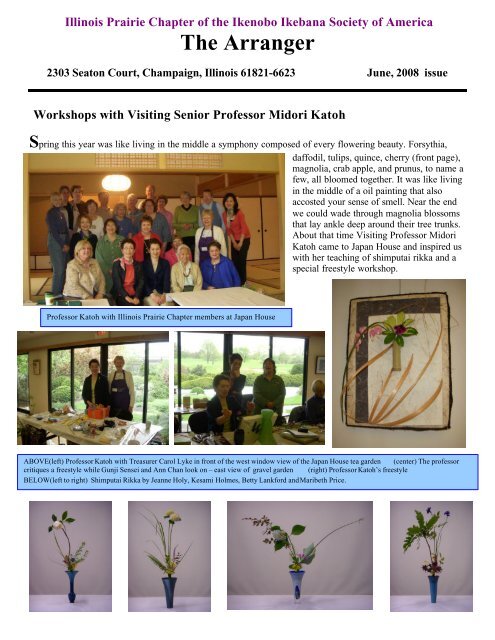 June 2008 - Illinois Prairie Chapter - Ikenobo Ikebana Society of ...