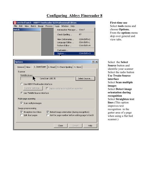 Configuring Abbyy Finereader 8 - mits07