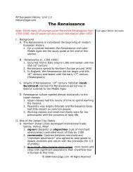 The Renaissance - historysage.com