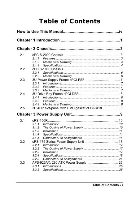 Table of Contents - powerBridge Computer