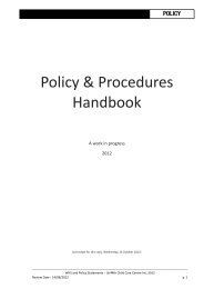 policy compilation 2012 - Dorothy Waide Centre for Early Learning