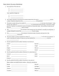 Basic atomic structure worksheet answers or key