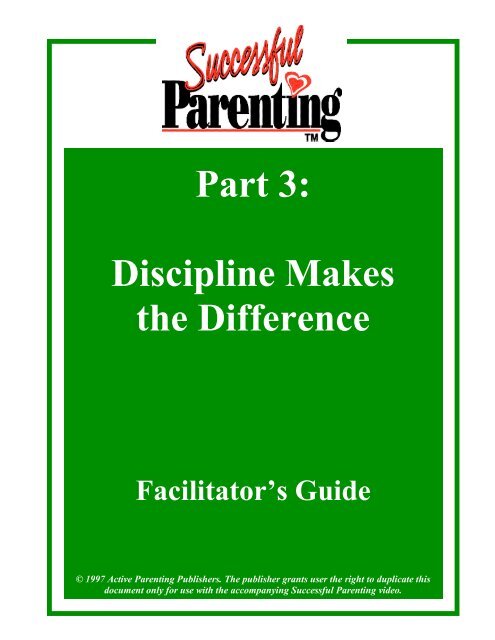 Facilitator's Guide (download) - Active Parenting Publishers