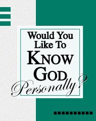 know God personally - Campus Crusade for Christ