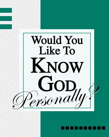 know God personally - Campus Crusade for Christ