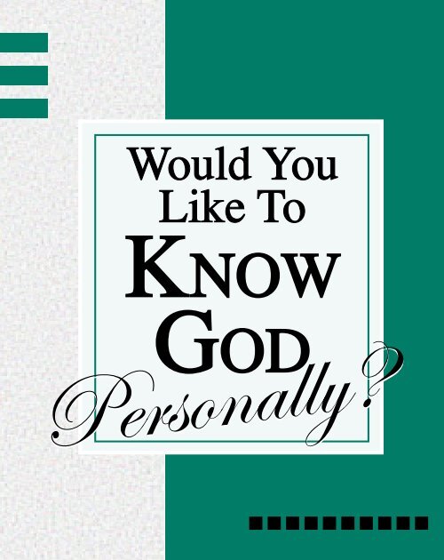 know God personally Campus Crusade for Christ