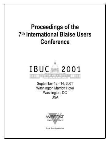 7th International Blaise Users Conference